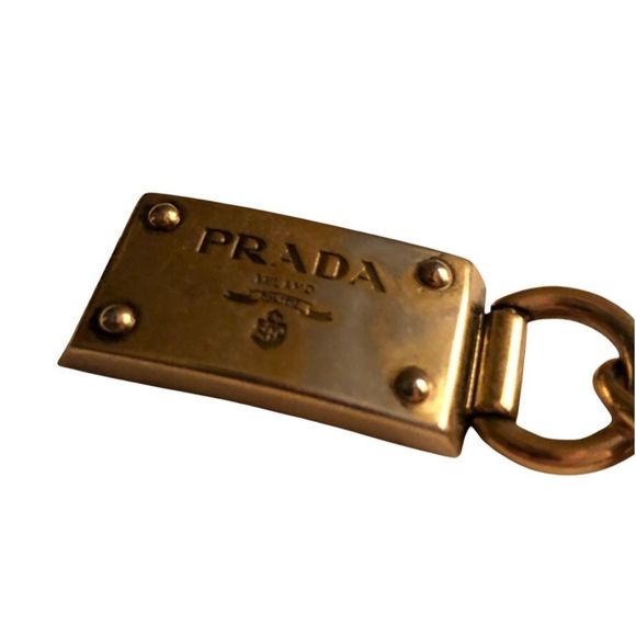 Authentic Vintage Prada Keyring Bag Charm Metal Keychain Carabiner - Picture 2 of 5